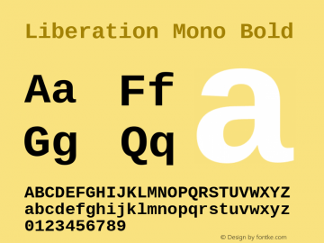 Liberation Mono Bold Version 1.04 Font Sample