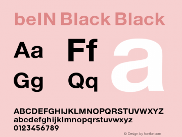 beIN Black beIN version 1.0 Font Sample