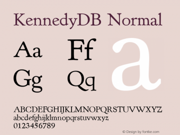 KennedyDB Normal Altsys Fontographer 4.0.3 16.9.1994图片样张