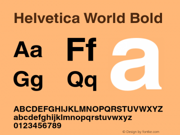 Helvetica World Bold Version 1.01 Build 100 Font Sample