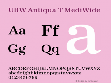 URW Antiqua T MediWide Version 001.005图片样张