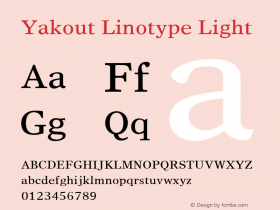 Yakout Linotype Light Version 1.16 Font Sample