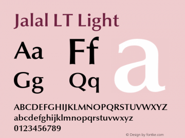 Jalal LT Light Version 1.10 Build 106 Font Sample