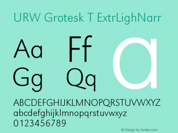 URW Grotesk T ExtrLighNarr Version 001.005图片样张