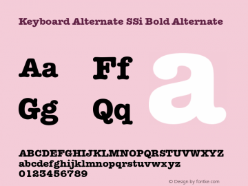 Keyboard Alternate SSi Bold Alternate 001.002图片样张