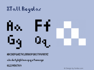 XTall Regular Version 1.0 Font Sample