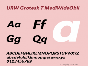 URW Grotesk T MediWideObli Version 001.005图片样张