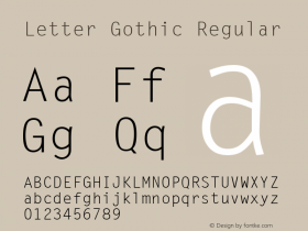 Letter Gothic (C)opyright 1992 WSI:8/6/92图片样张