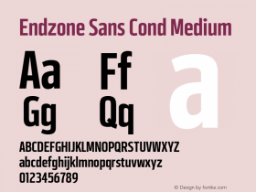 Endzone Sans Cond Medium Version 1.000 Font Sample