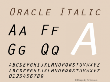 Oracle Italic (C)opyright 1992 WSI:8/6/92图片样张