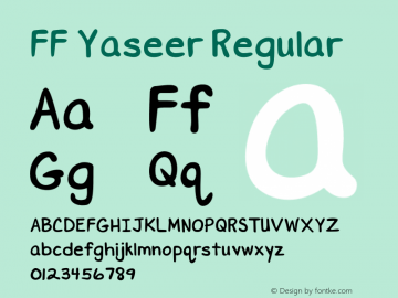 FF Yaseer Version 1.000;PS 001.000;hotconv 1.0.70;makeotf.lib2.5.58329 Font Sample