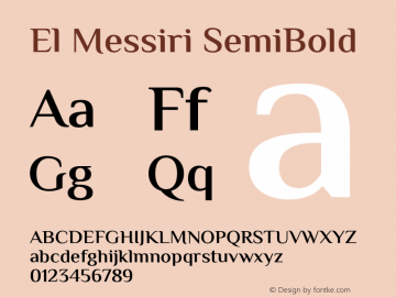 ElMessiri-SemiBold Version 2.007;PS 002.007;hotconv 1.0.88;makeotf.lib2.5.64775 Font Sample