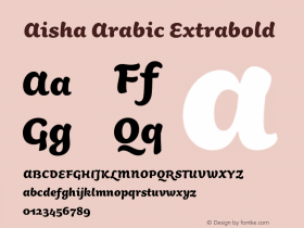 AishaArabic-Exbd Version 1.000 Font Sample