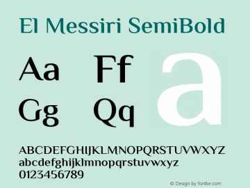 ElMessiri-SemiBold Version 2.007 Font Sample