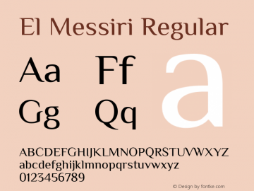 ElMessiri-Regular Version 2.007 Font Sample
