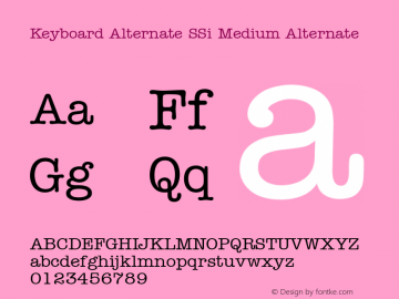Keyboard Alternate SSi Medium Alternate 001.002 Font Sample