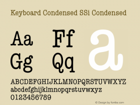 Keyboard Condensed SSi Condensed 001.000 Font Sample