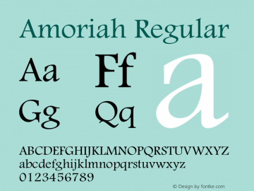 Amoriah Glyph Systems 27-May-2001 Font Sample