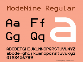 ModeNine Macromedia Fontographer 4.1.2 15/8/98 Font Sample