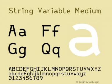 String Variable Medium Version 0.60 Font Sample