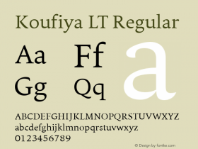 Koufiya LT Regular Version 1.00; 2007 Font Sample