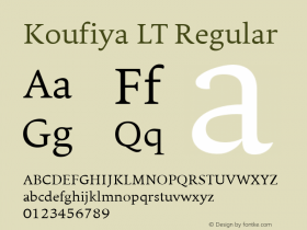 Koufiya LT Regular Version 1.00; 2007图片样张