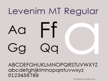 Levenim MT Regular Version 5.03 Font Sample