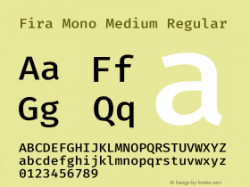 Fira Mono Medium Version 3.206 Font Sample