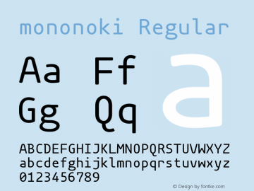 mononoki-Regular Version 1.001图片样张