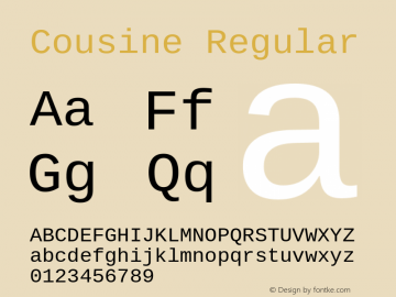 Cousine Regular Version 1.20 Font Sample
