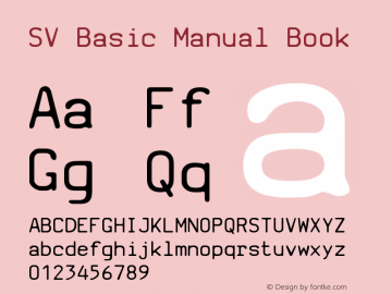 SV Basic Manual Version 1.00 Font Sample