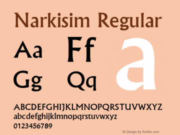 Narkisim Regular Version 5.02 Font Sample
