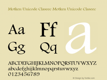 Motken Unicode Claseec Motken Unicode Claseec图片样张