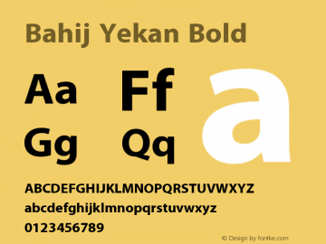 Bahij Yekan Bold Version 1.10 October 27, 2016 Font Sample