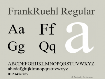 FrankRuehl Regular Version 1.00图片样张
