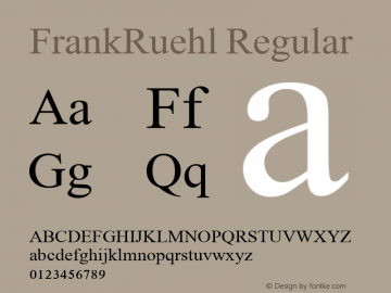 FrankRuehl Regular Version 5.00图片样张
