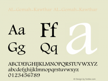 AL-Gemah-Kawthar 1.0 Font Sample