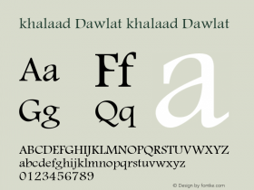 khalaad Dawlat khalaad Dawlat Font Sample