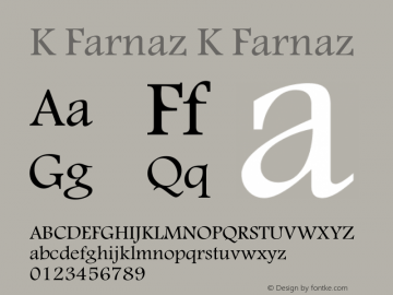 K Farnaz 1.0 Font Sample