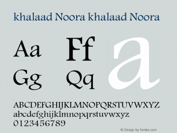 khalaad Noora khalaad Noora Font Sample