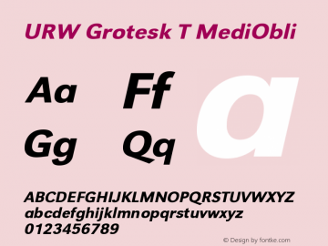 URW Grotesk T MediObli Version 001.005图片样张