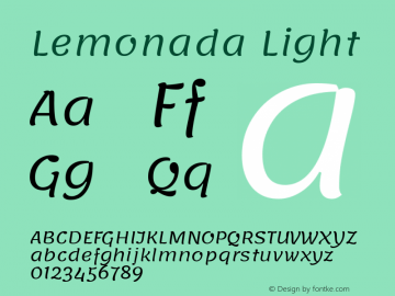 Lemonada-Light Version 3.006 Font Sample