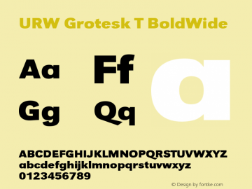 URW Grotesk T BoldWide Version 001.005图片样张