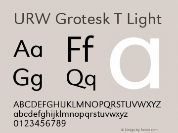 URW Grotesk T Light Version 001.005图片样张