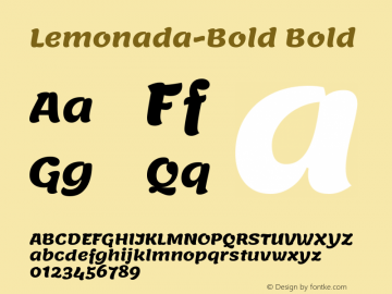 Lemonada-Bold Version 3.006图片样张