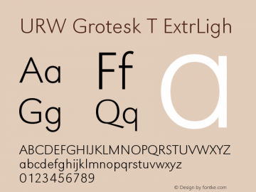 URW Grotesk T ExtrLigh Version 001.005图片样张