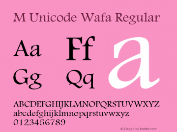 M Unicode Wafa 1.0 - 1422图片样张