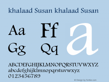 khalaad Susan khalaad Susan Font Sample