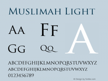 Muslimah-Light Version 1.001 2010 Font Sample