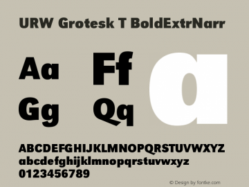 URW Grotesk T BoldExtrNarr Version 001.005图片样张